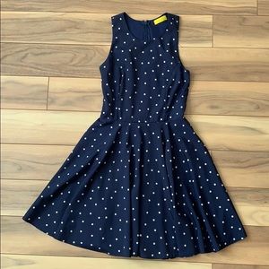 Dee Elle (Nordstrom) Navy Blue Polka Dot Dress - XS